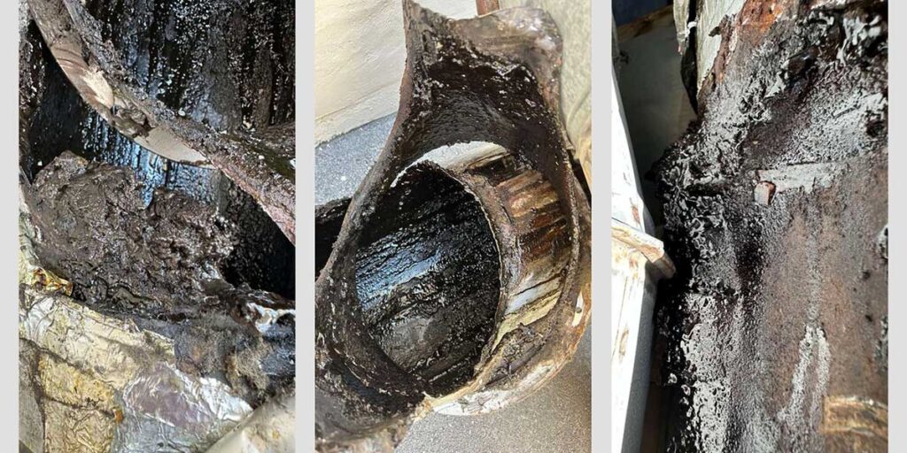 Marquis Intelligence - Odsisna ventilacija komercijalne kuhinje - naslage na kanalima